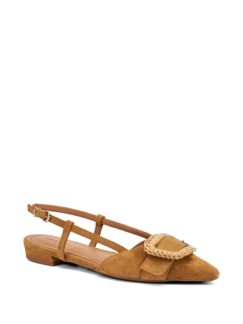 FRAU raffia-buckle suede pumps Neutrals 63B5