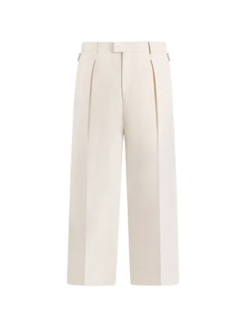 Manière De Voir Dorian linen pleated tailored trousers Neutrals MAN30952