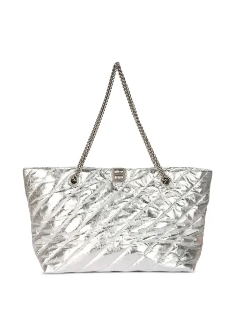 Balenciaga medium Crush quilted tote bag Silver 7778562AAWU8