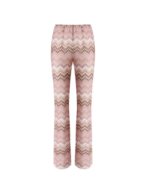 Missoni snake motif viscose flare trousers Pink DS26WI13BR016F