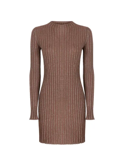 Missoni ribbed-knit metallic-thread dress Brown DS26WG24BK01JE