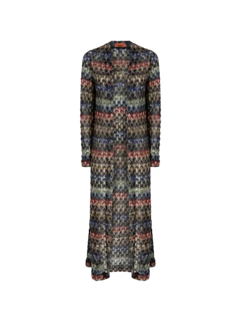 Missoni long viscose lamé cardigan with lace motif Blue DS26WM0OBR015P