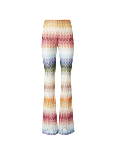 Missoni flare viscose trousers with dégradé lace motif Neutrals DS26WI09BR015K