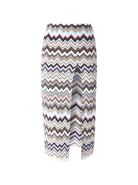 Missoni Zigzag-knit side-slit skirt White DS26WH0JBK01KO