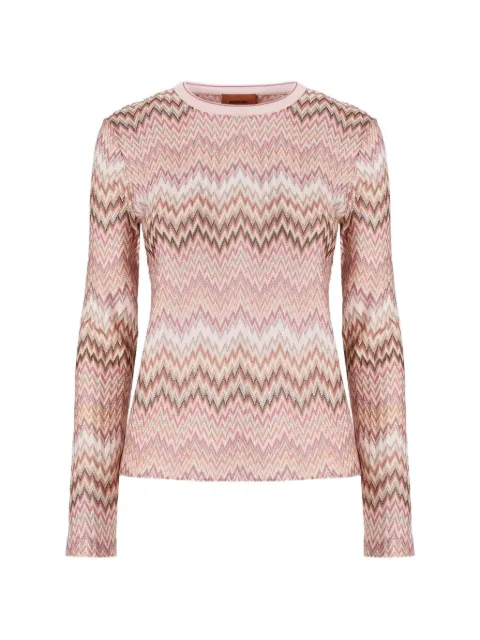 Missoni long-sleeve viscose sweater with snake motif Pink DS26WN2YBR016F