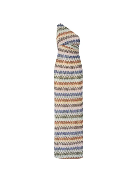 Missoni Zigzag-knit one-shoulder dress Blue DS26WG1ZBR015P