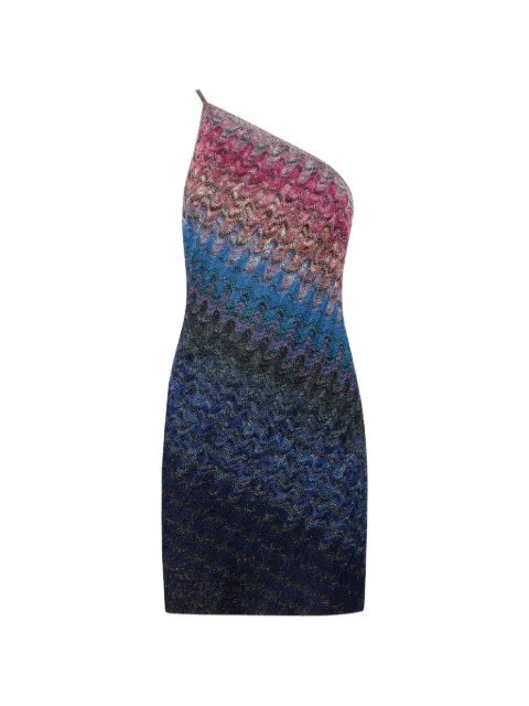 Missoni one-shoulder Zigzag-knit dress Blue DS26WG2DBR0160