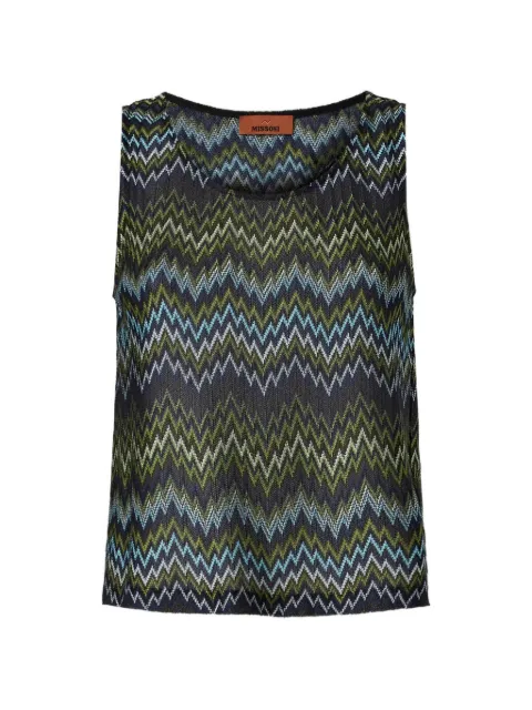 Missoni sleeveless viscose top with snake motif Blue DS26WK0QBR016F