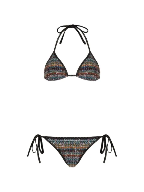 Missoni zigzag-knit sequin-embellished bikini Black MC22SP00BC006Q
