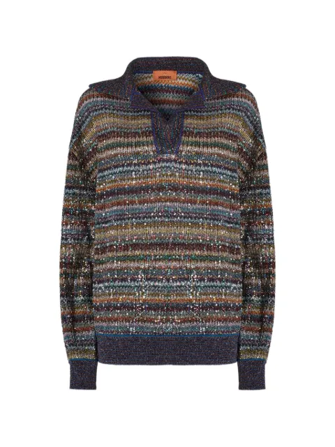 Missoni sequin-embellished striped sweater Blue DS26WN34BC006Q