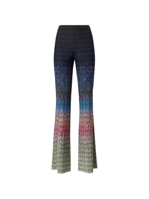 Missoni zigzag-knit flared trousers Blue DS26WI0MBR0160