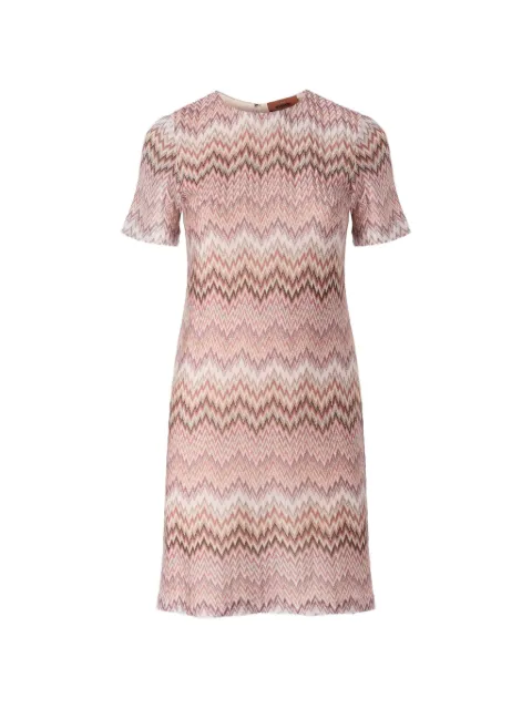 Missoni short-sleeve viscose mini dress Pink DS26WG39BR016F