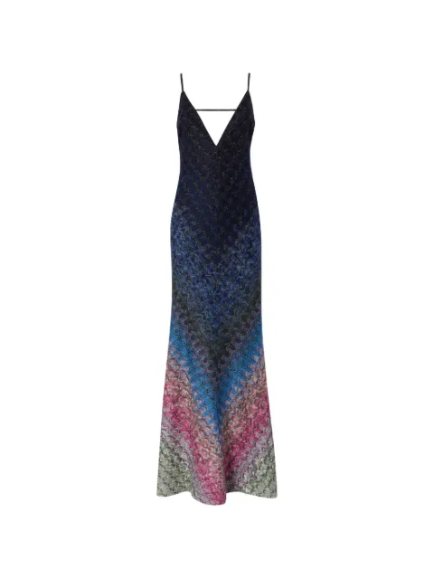 Missoni zigzag-knit open-back dress Blue DS26WG26BR0160