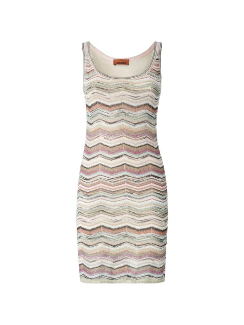 Missoni Zigzag-knit scoop-neck dress Neutrals DS26WG2JBK01KS