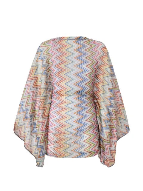 Missoni Zigzag-knit cape-sleeve beach dress White MS26WQ00BR0161