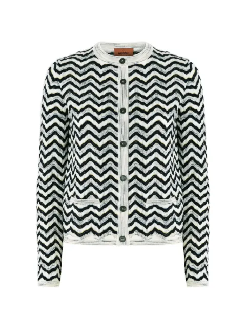 Missoni wave-motif wool and viscose cardigan White DS26WM02BK01JF