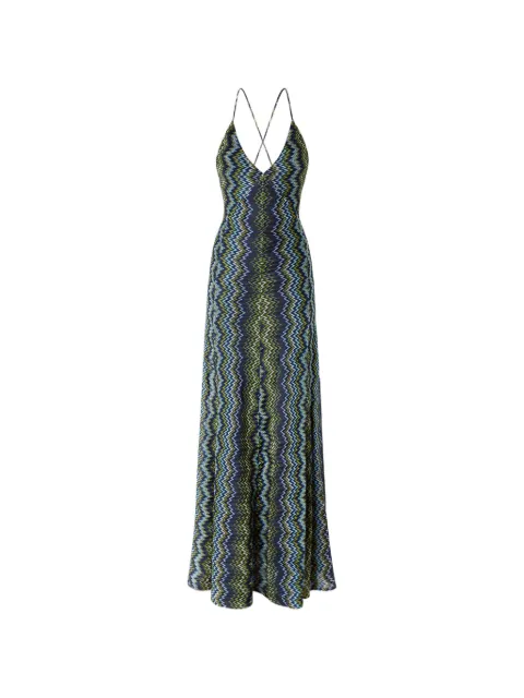 Missoni long viscose dress with snake motif Blue DS26WG1VBR016F