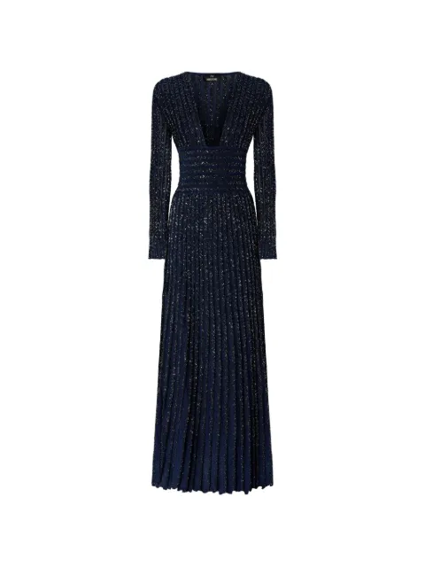 Missoni long-sleeve deep neckline maxi dress Blue DS26WG0NBK01JB