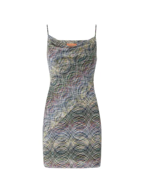 Missoni Zigzag-knit cowl-neck dress Blue DS26WG22BR015S