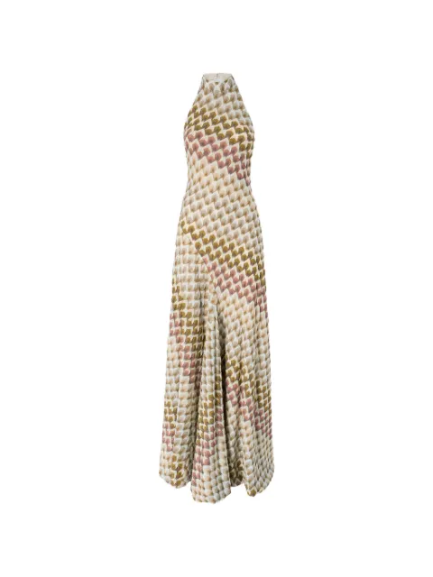 Missoni geometric-pattern halterneck dress Neutrals DS26WG0CBR015L