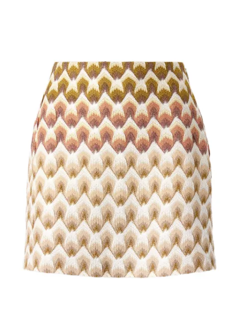Missoni zig zag-knit metallic skirt Neutrals DS26WH09BR015L