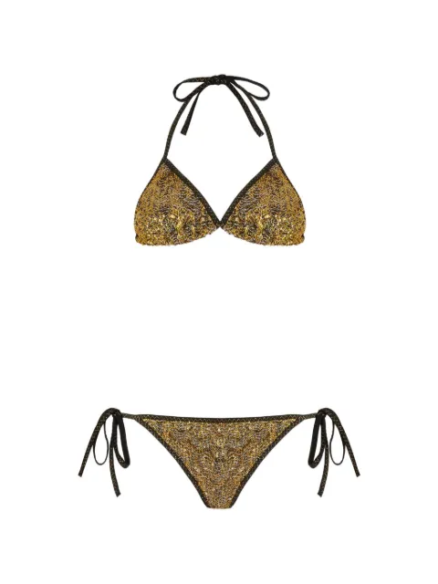Missoni sequin-embellished chevron-knit bikini Gold MC22SP00BC006S