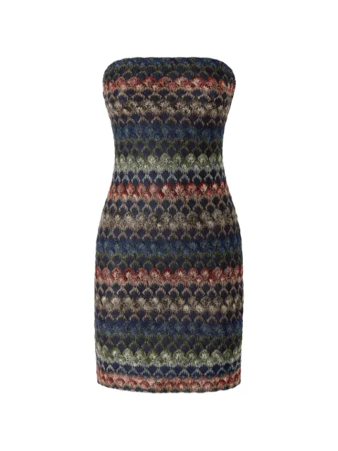Missoni bustier mini dress with lace motif Blue DS26WG2GBR015P