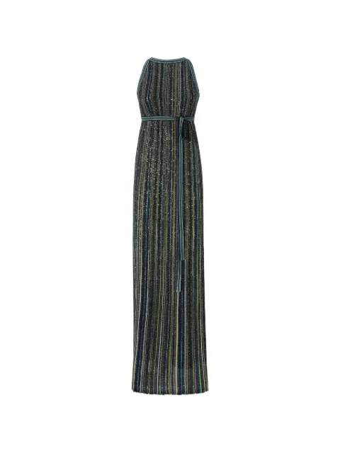 Missoni long striped knit dress with sequins Green DS26WG00BK01J8
