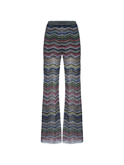 Missoni Chevron palazzo trousers with sequins Blue DS26WI0KBK01KS