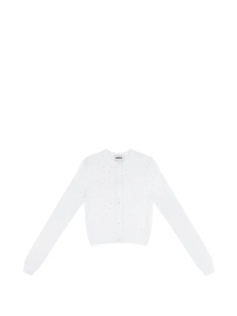 AREA crystal-embellished cardigan White SP26AWKN0043YA01