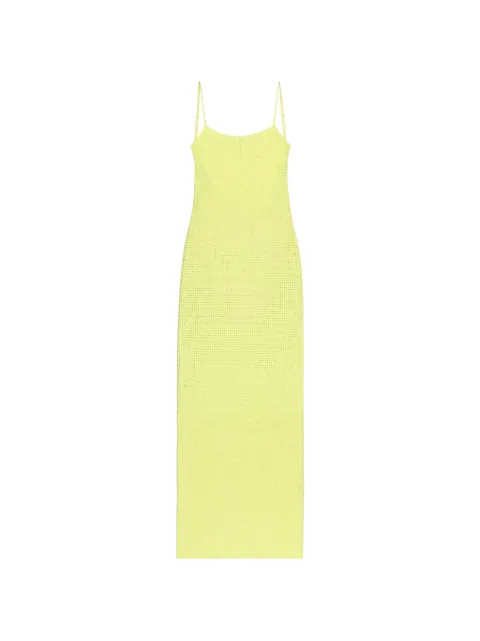 AREA crystal-embellished maxi dress Yellow SP26AWDR0227FA01