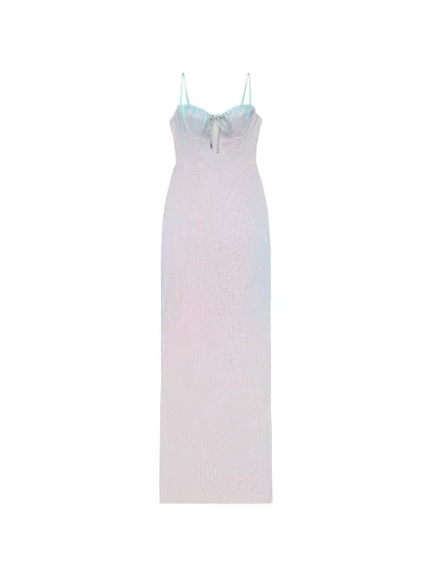 AREA crystal-embellished maxi dress Green SP26AWDR0218FA02