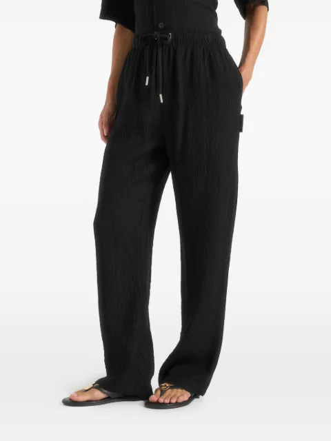 Manière De Voir Addison unisex textured relaxed fit trousers Black UNX0056