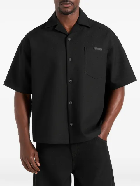 Manière De Voir Brook unisex Signature twill boxy shirt Black UNX0034