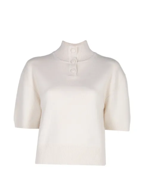 Brandon Maxwell Kinley short-sleeve sweater Neutrals KN478SS26