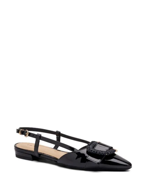 FRAU raffia-detail patent leather pumps Black 63K5