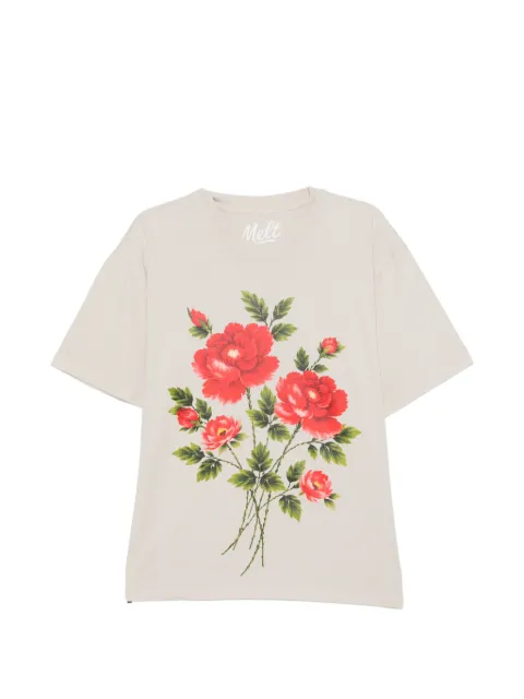 Melt graphic-print crew neck T-shirt Neutrals MS5332