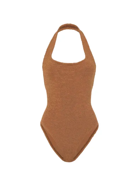 Hunza G Sandy halterneck swimsuit Brown SSANDYCR