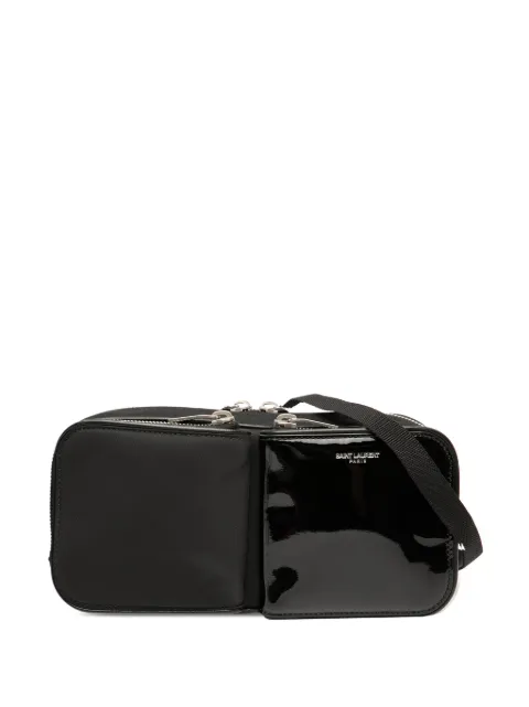 Saint Laurent Pre-Owned 2022 Nylon and Patent crossbody bag Black MVK7VUE9CHUPHJFY