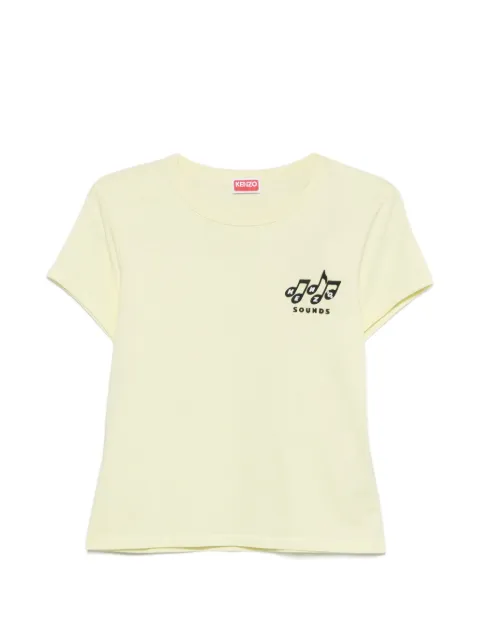 Kenzo Kenzo Sounds embroidered crew-neck T-shirt Yellow FG62TS2694SG