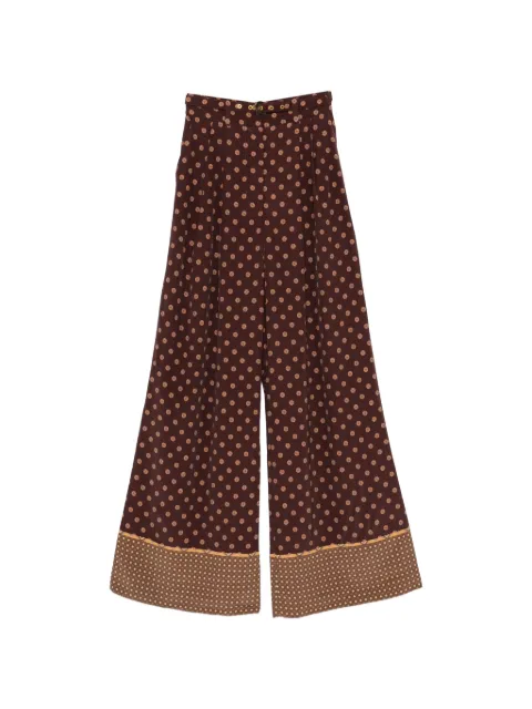 ZIMMERMANN Pyjama polka-dot belted palazzo pants Brown 9705PF26R