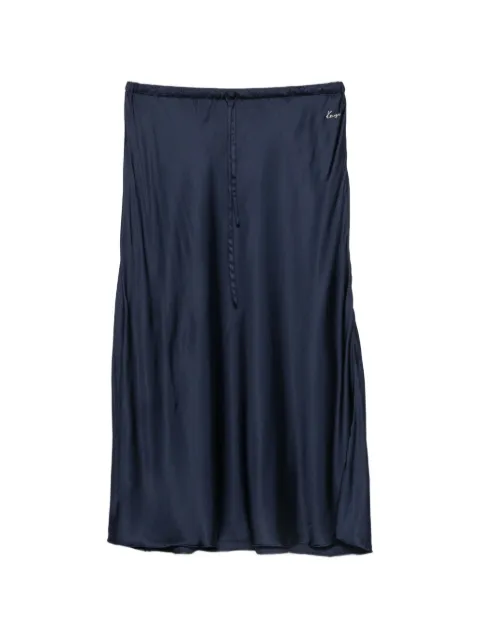 Kenzo drawstring-waist logo-plaque midi skirt Blue FG62JU3339FB