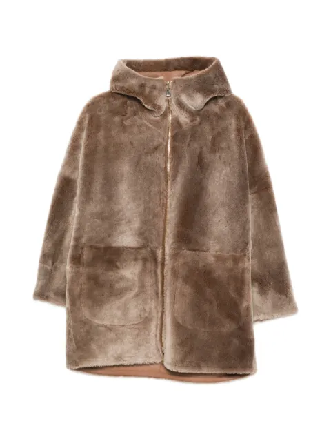 Manzoni 24 hooded coat Brown 26M837RS21