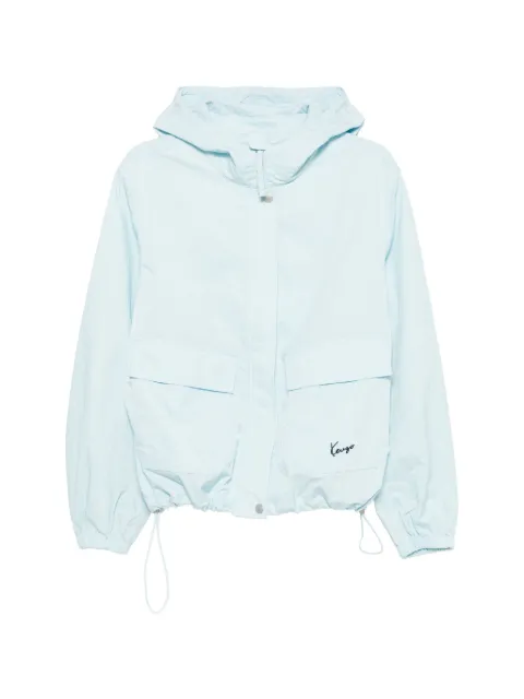 Kenzo hooded logo-embroidered jacket Blue FG62OU1529NF