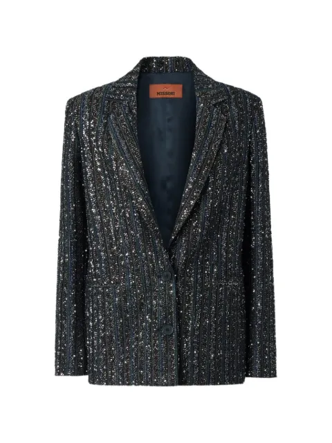 Missoni sequin-embellished striped jacket Blue DS26WF0BBK01JC