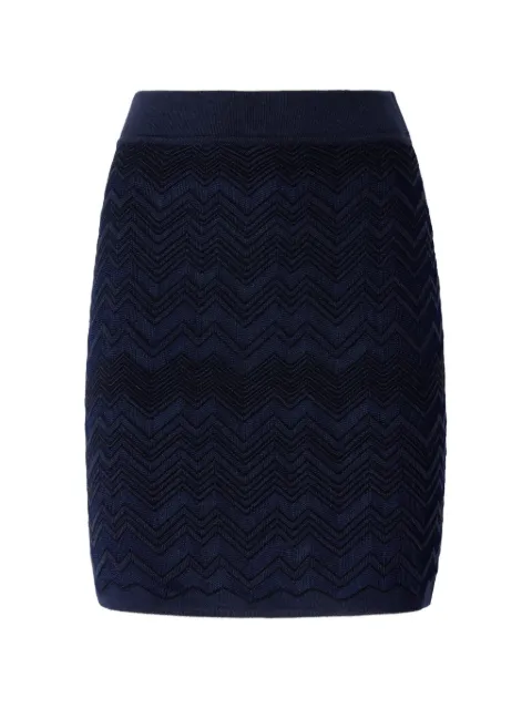 Missoni zig-zag viscose and wool mini skirt Blue DC26WH00BK01JZ