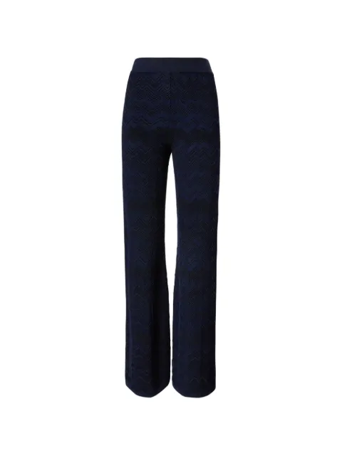 Missoni zigzag-knit trousers Blue DC26WI00BK01JZ