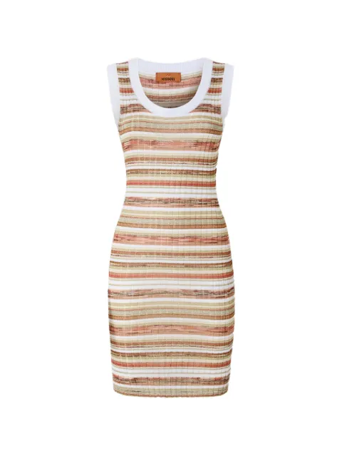 Missoni striped lamé-knit dress Neutrals DS26WG2CBK01JA