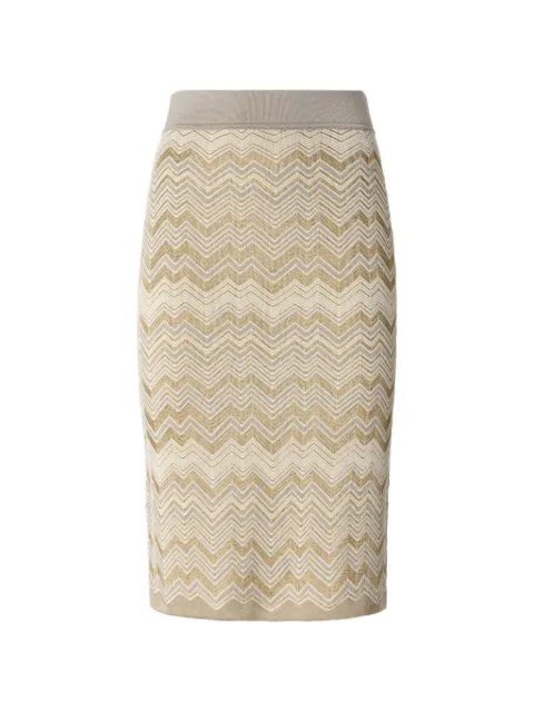 Missoni Chevron wool and viscose mini skirt Neutrals DS26WH0MBK01JZ
