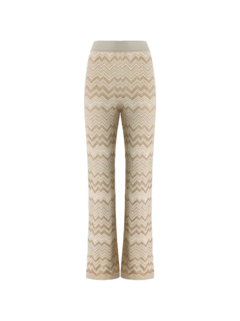 Missoni zig-zag viscose and wool straight-leg trousers Neutrals DC26WI00BK01JZ